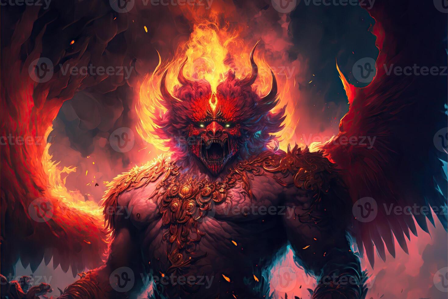 A gigantic wrathful Garuda eagle photo