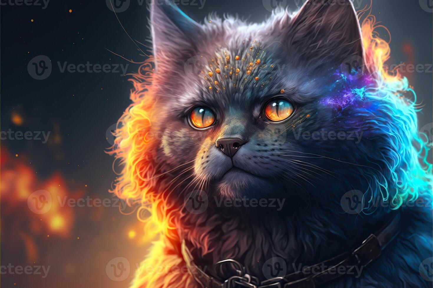 colorful cat Generated photo