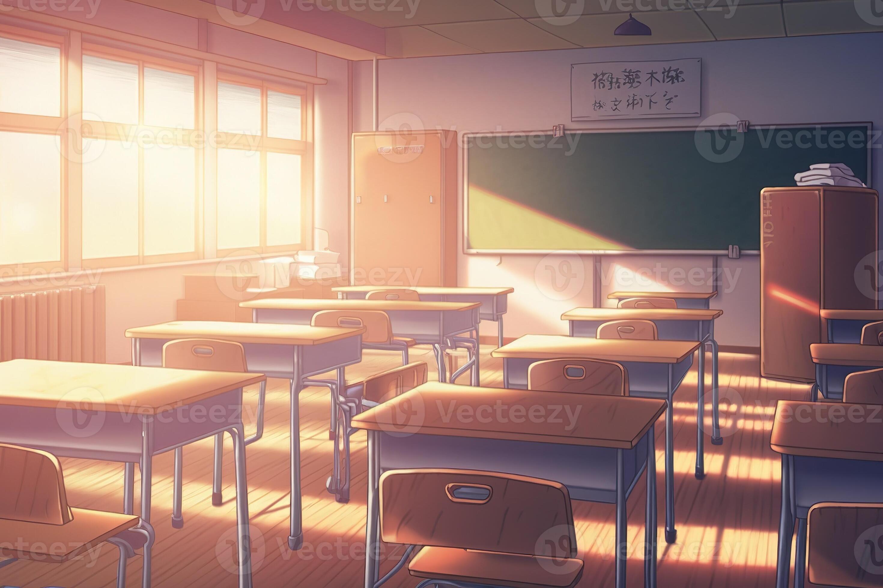 anime japan school class room AI Generated 23035487 Stock Photo at