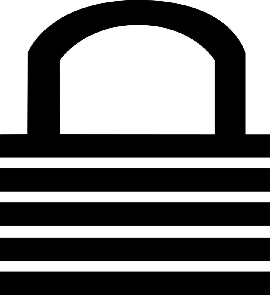 Vector silhouette of padlock on white background