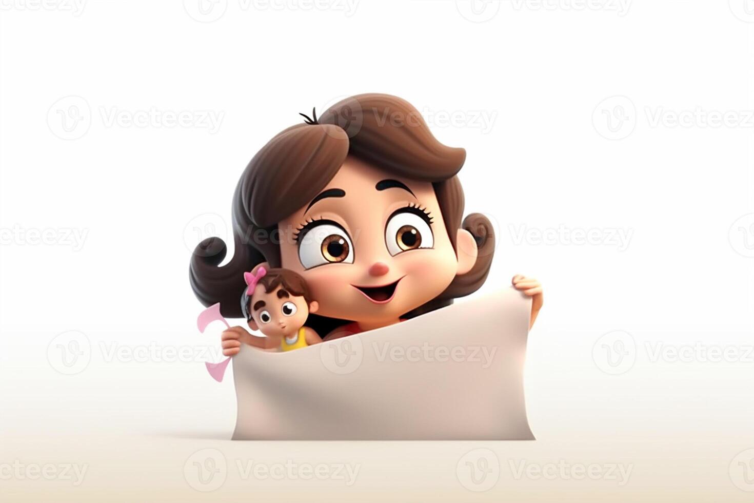 Happy mother day, mother with child 3d illustration on isolated background photo