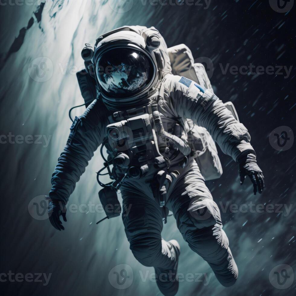 Astronaut in outer space. Science fiction. Elements of this image furnished by NASA. photo