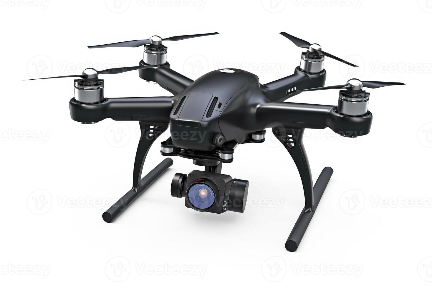 Wireless drone with remote control on a white background. . photo