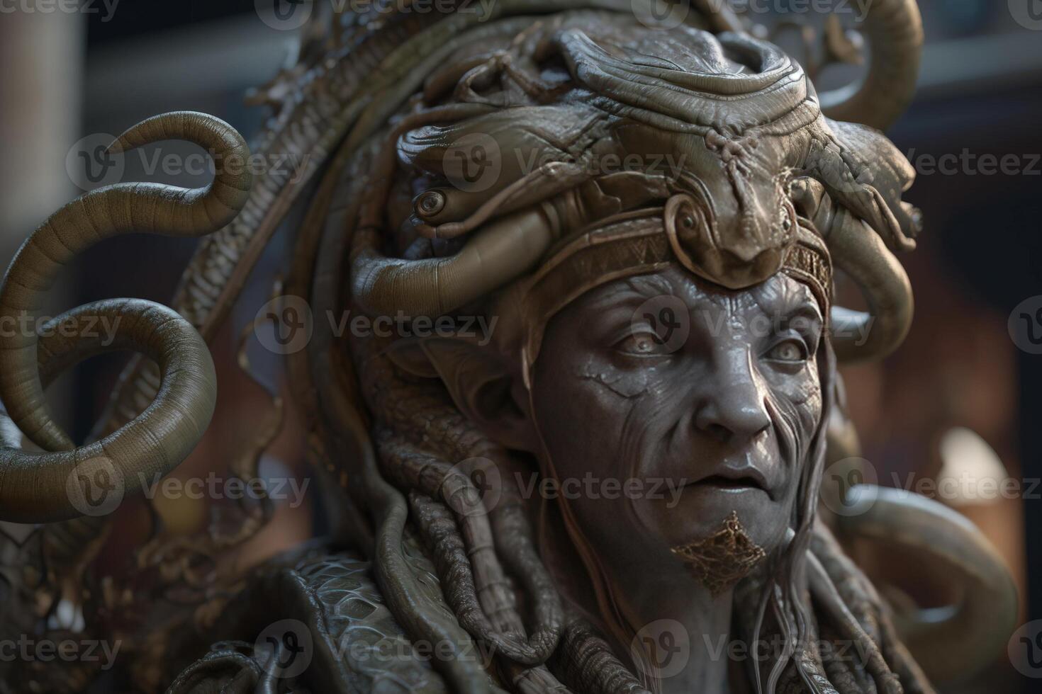 Gorgon Medusa is a mythological woman, a creature from legends. . photo