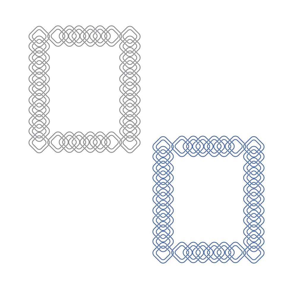 set of celtic knot frames isolated on white background vector