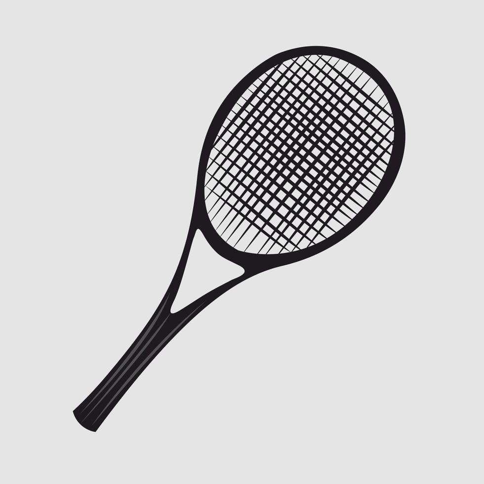 Tennis racket silhouette vector illustration for graphic design and decorative element