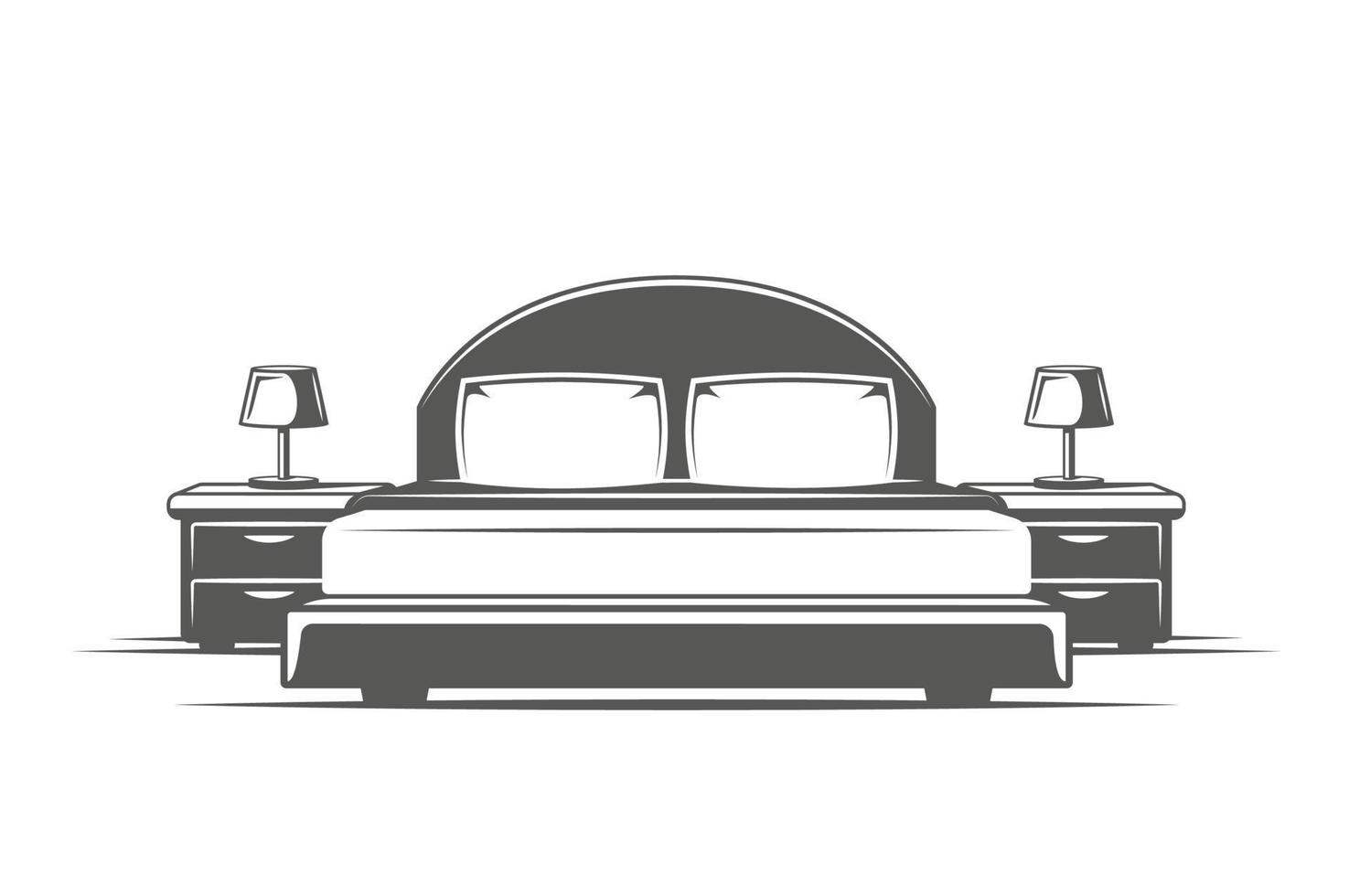 Bed isolated on white background vector
