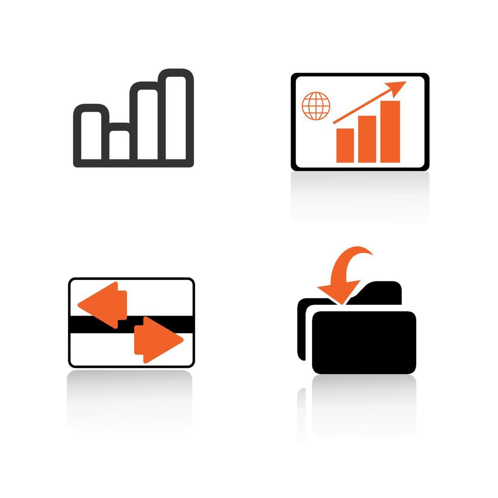 Network and business icons collection. graphics and folders. Thin line icon pack. EPS10 vector illustration