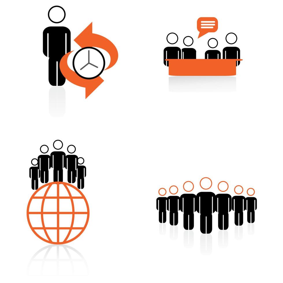 Network and business icons collection. teamwork within the company. Thin line icon pack. EPS10 vector illustration