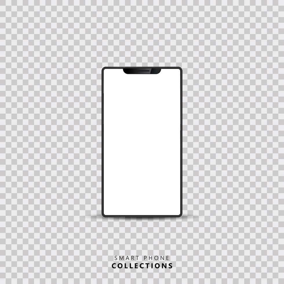A Smart phone mock-up on transparent vackground, 3Ds of Realistic smart phone for new genration of smart phone concept design vector