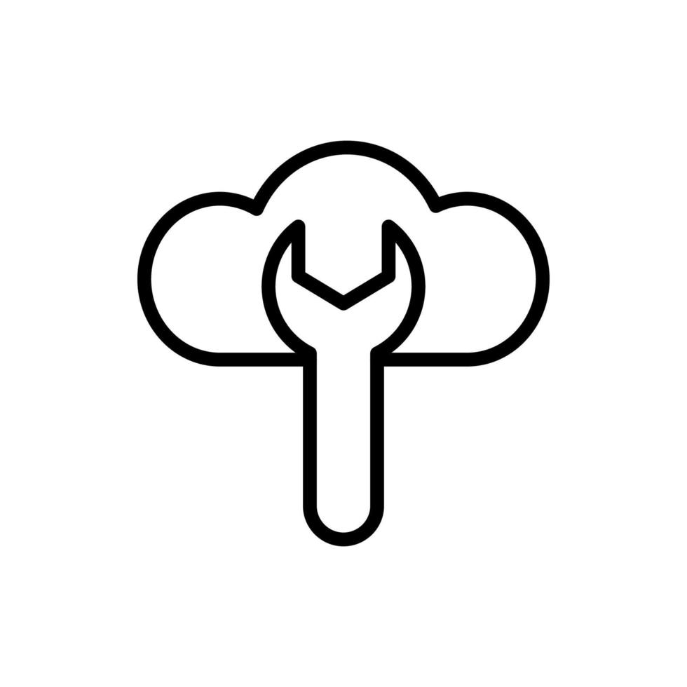 Cloud, wrench vector icon illustration