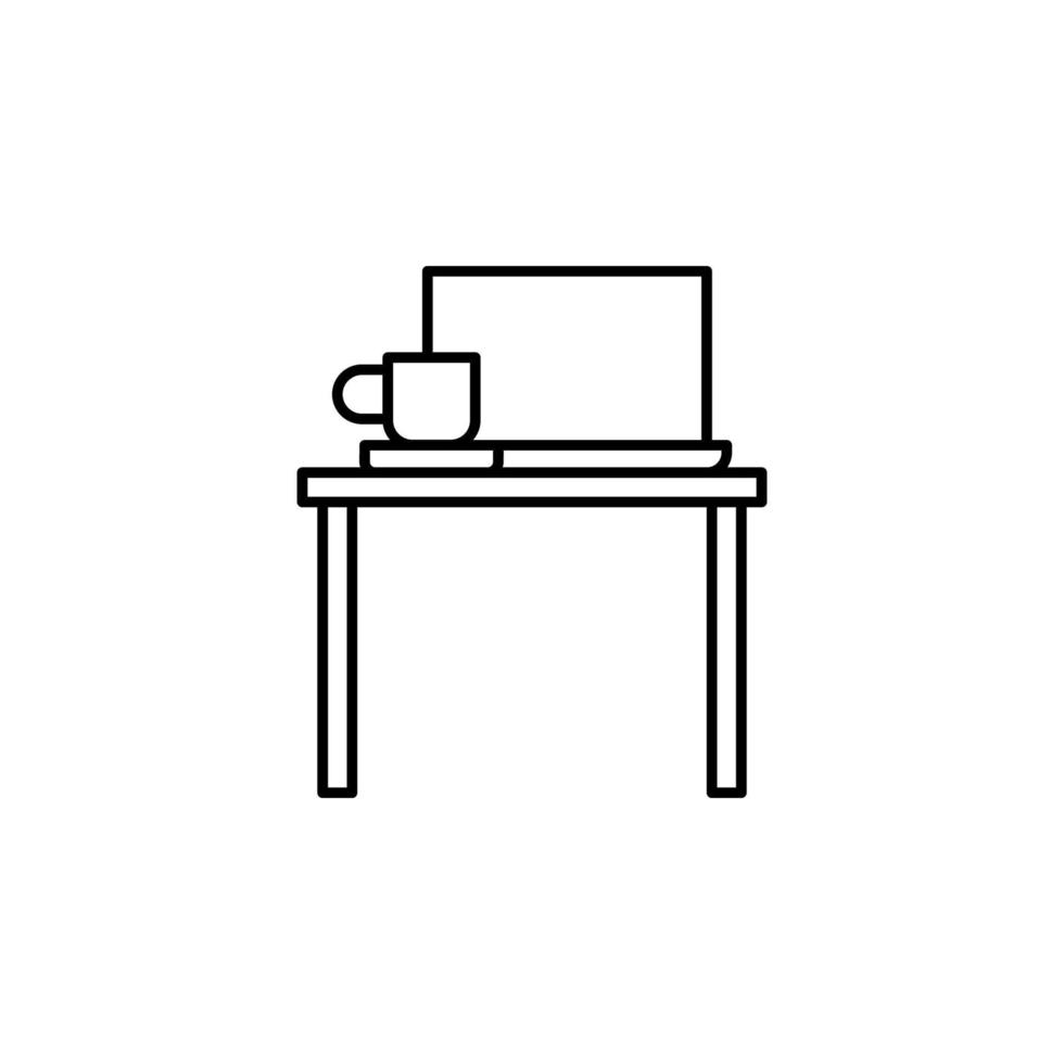 Workplace, work table vector icon illustration