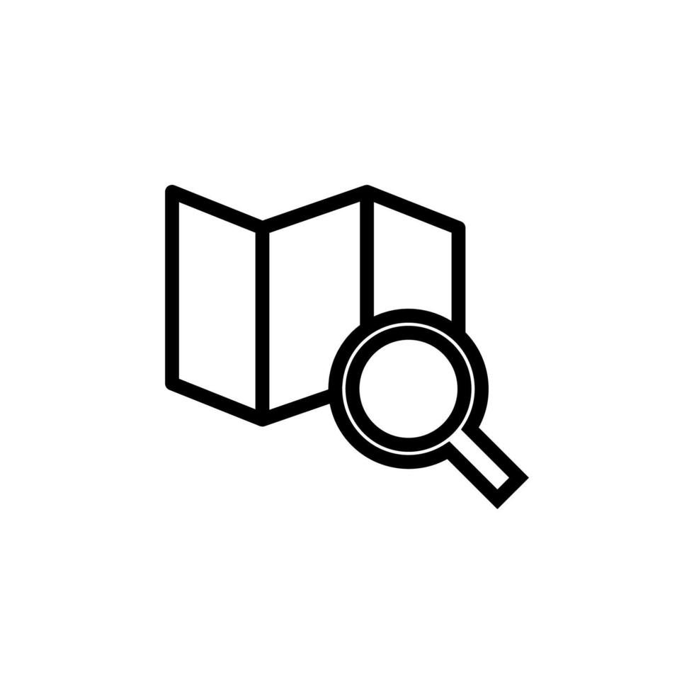 magnifier on the map vector icon illustration