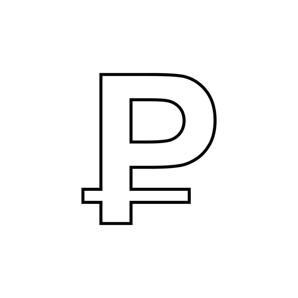 ruble symbol vector icon illustration
