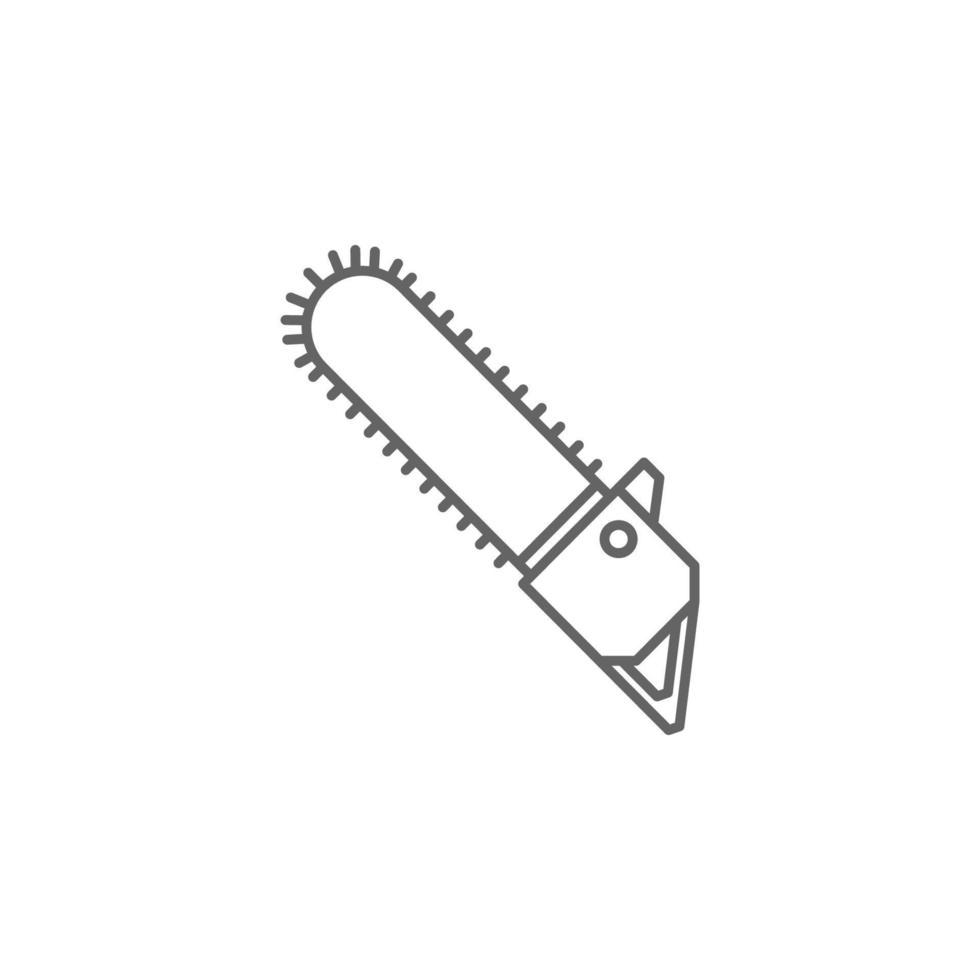 Carpentry, chainsaw line vector icon illustration