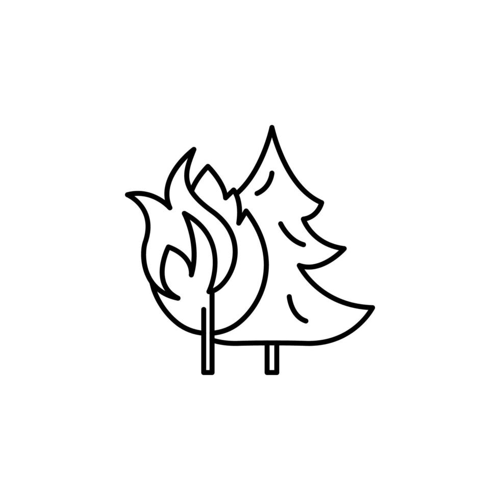 Tree, forest, fire vector icon illustration