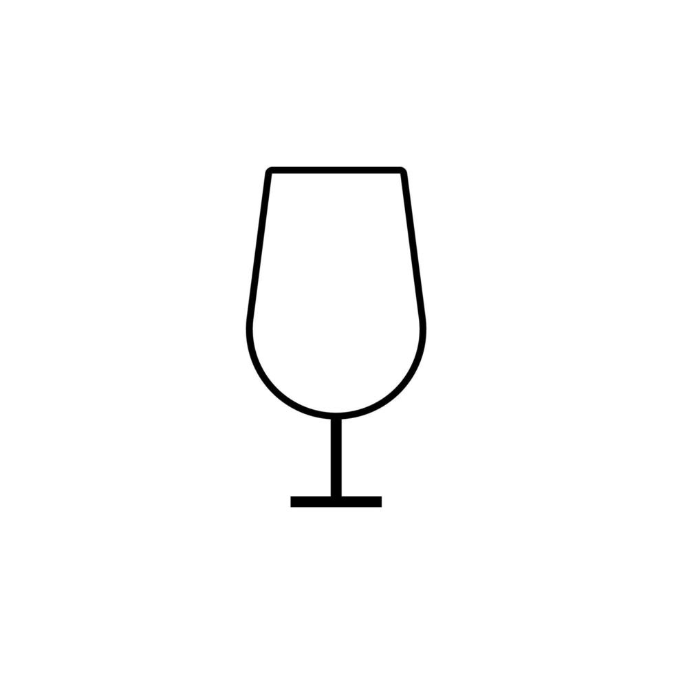 a wineglass simple line vector icon illustration