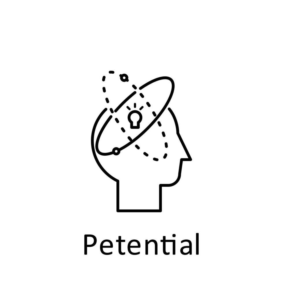 Human, light bulb, atoms in mind vector icon illustration