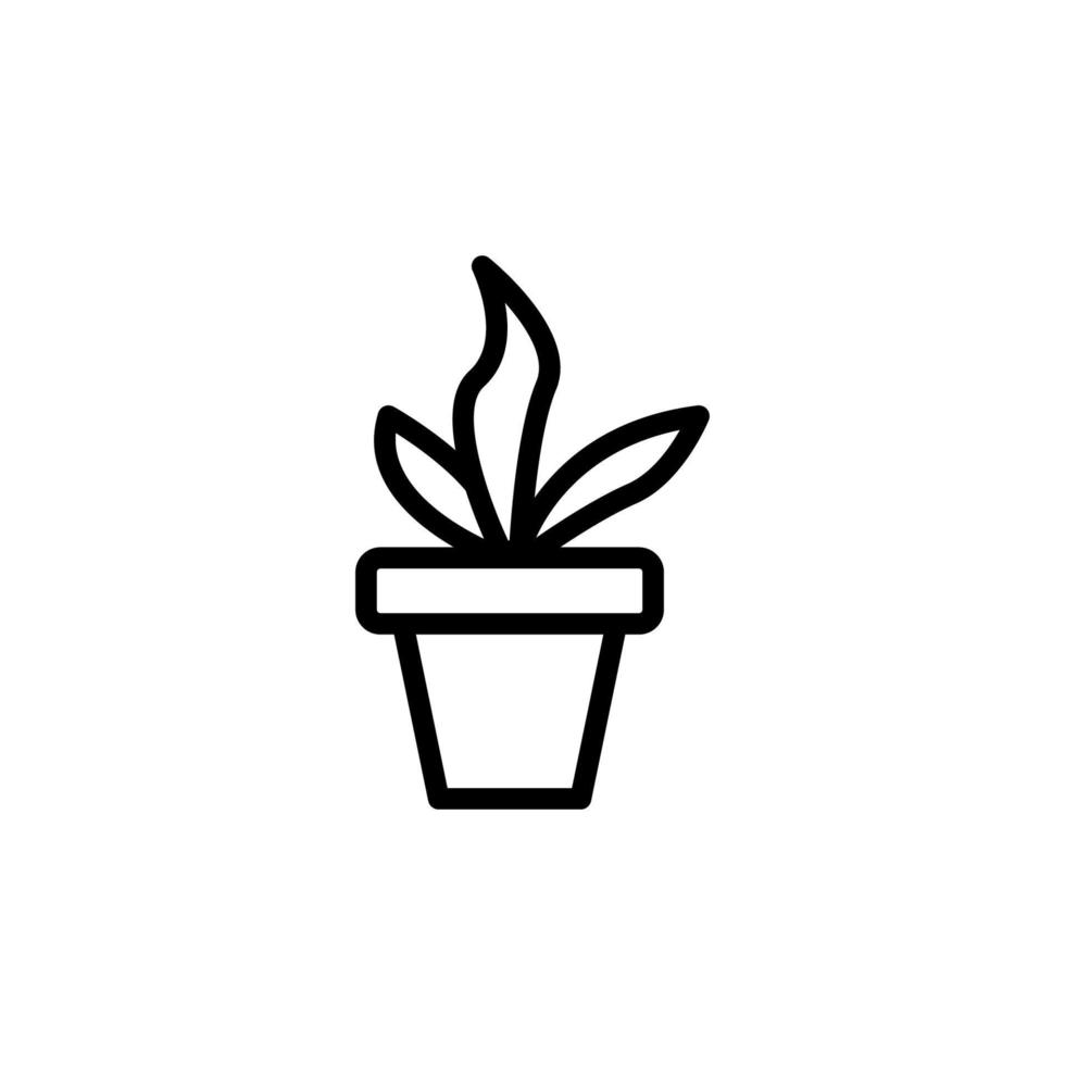 plant in the pot vector icon illustration