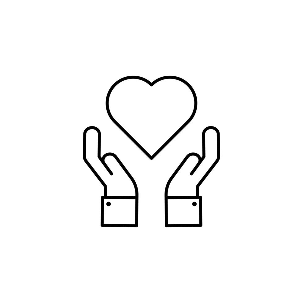 hands, heart, insurance vector icon illustration