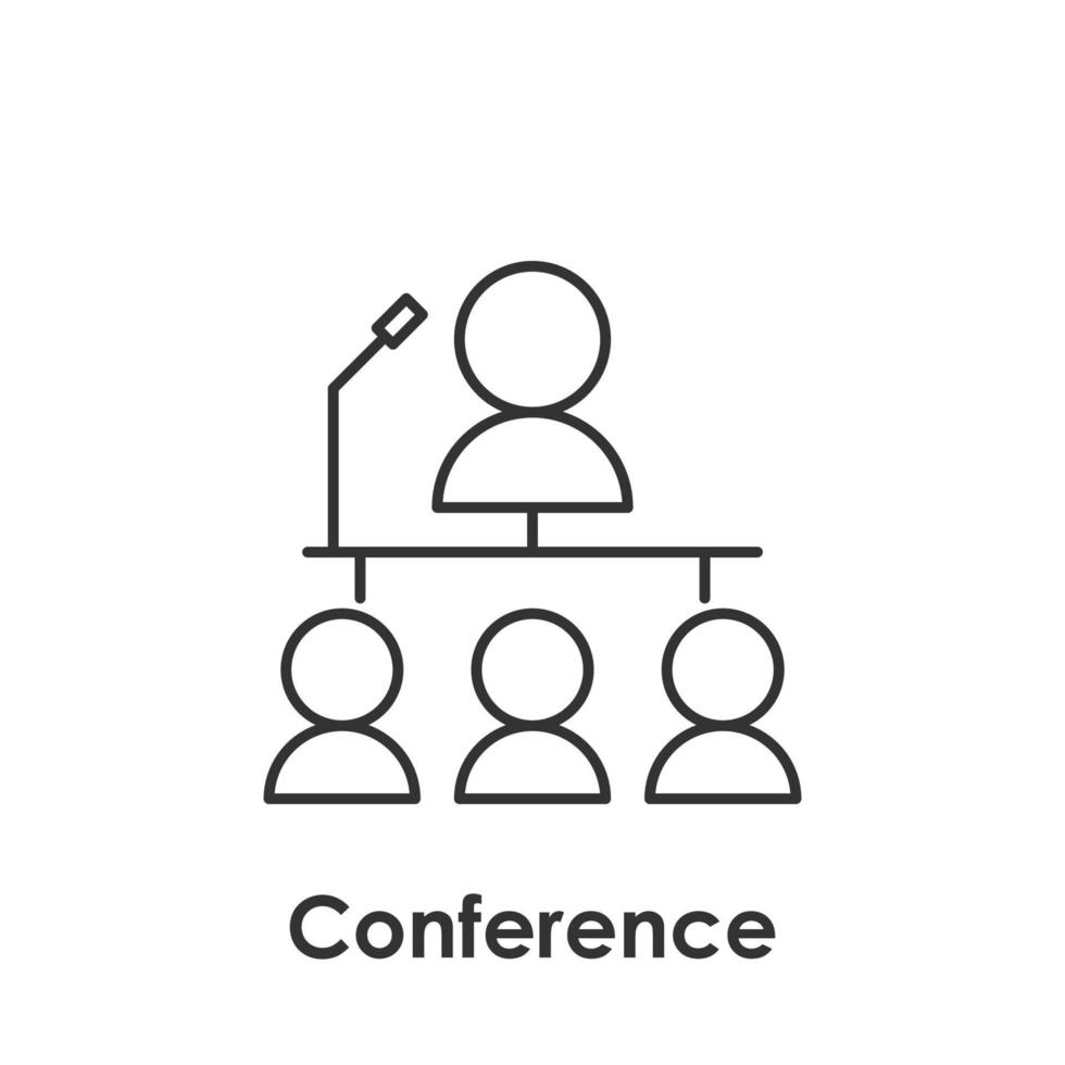 leader, team, conference vector icon illustration