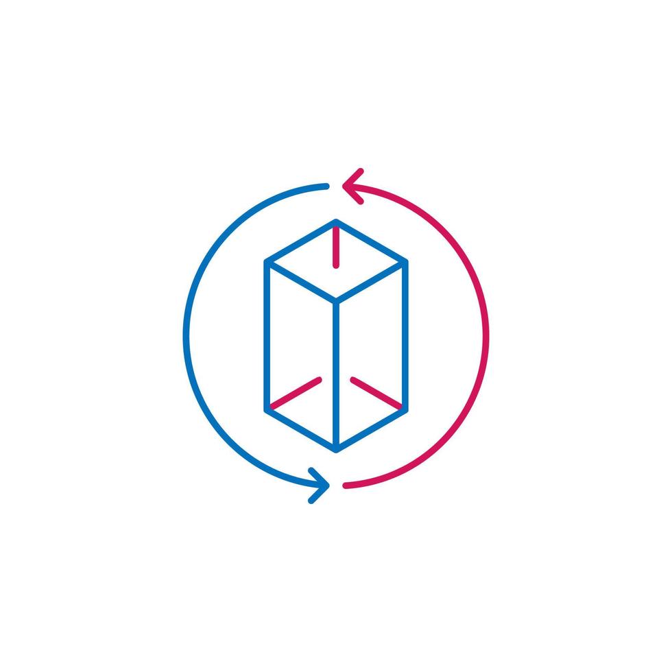 3D printing, 360 vector icon illustration