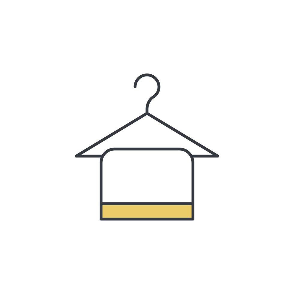 hanger with towel vector icon illustration