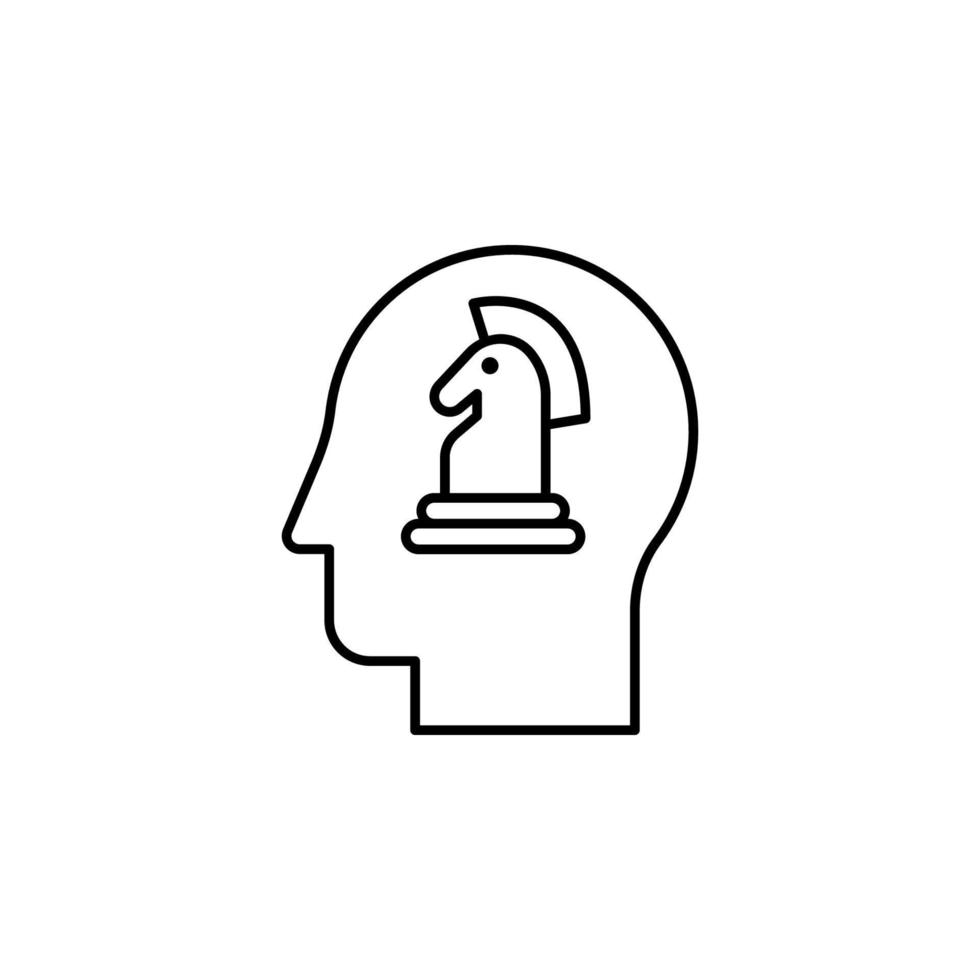 lógica, cabeza, ajedrez vector icono ilustración