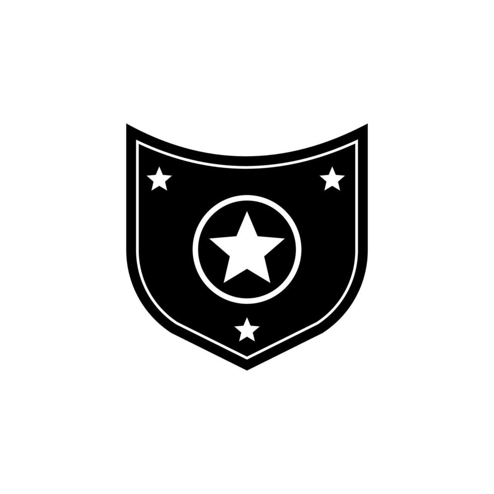 star in the shield vector icon illustration