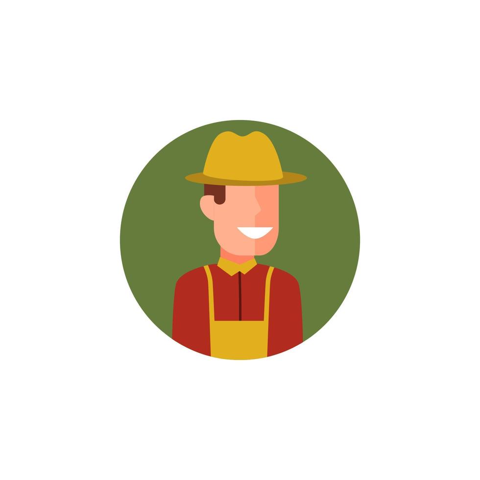 colored avatar of farmer vector icon illustration