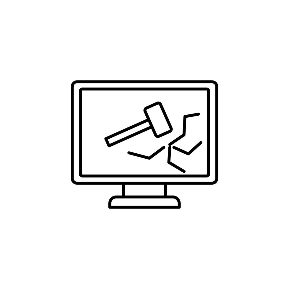 break system in monitor vector icon illustration