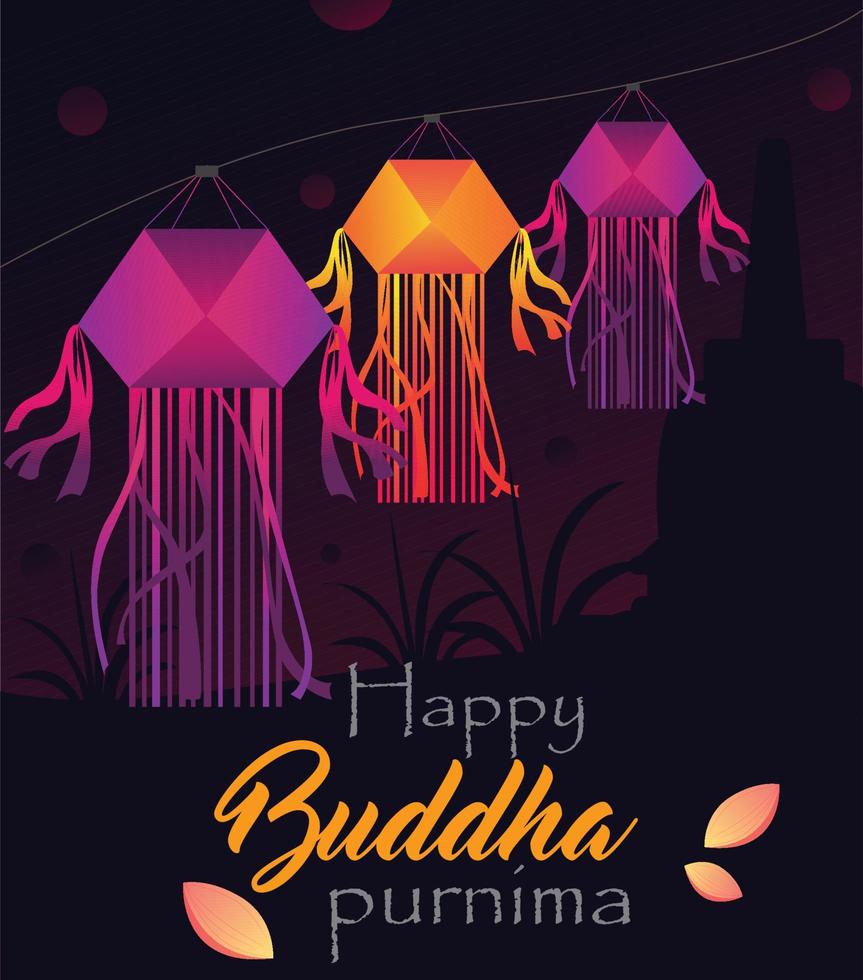 Happy Bhuddha Purnima Vesak Day Greeting Post Vector Designs