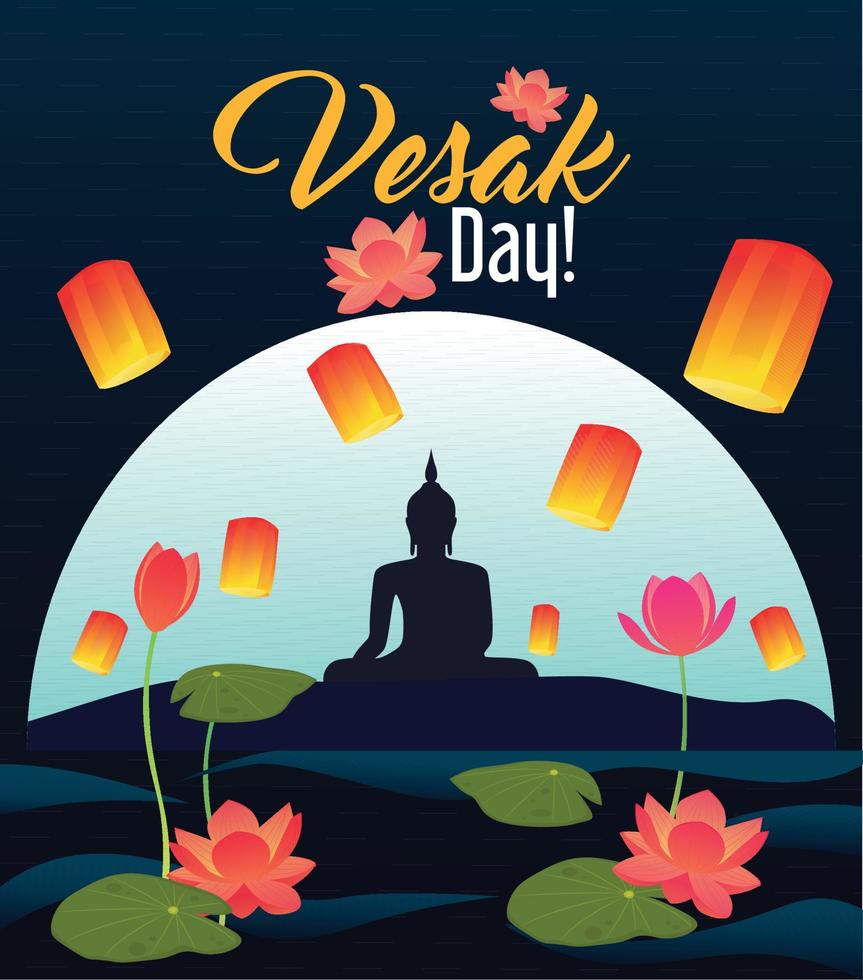 Happy Bhuddha Purnima Vesak Day Greeting Post Vector Designs