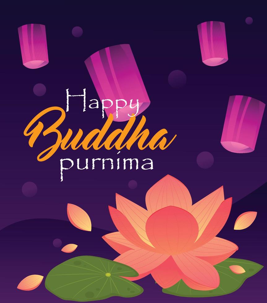 Happy Bhuddha Purnima Vesak Day Greeting Post Vector Designs