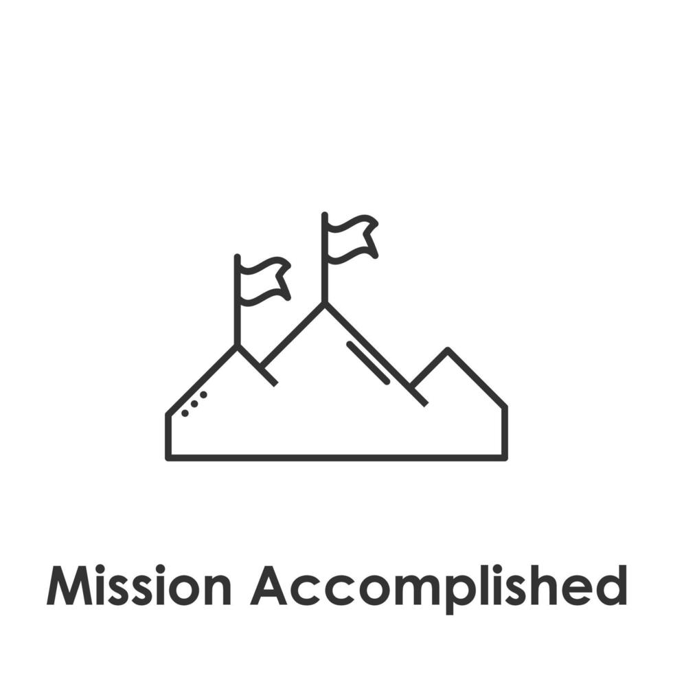 mountain, flag, mission vector icon illustration