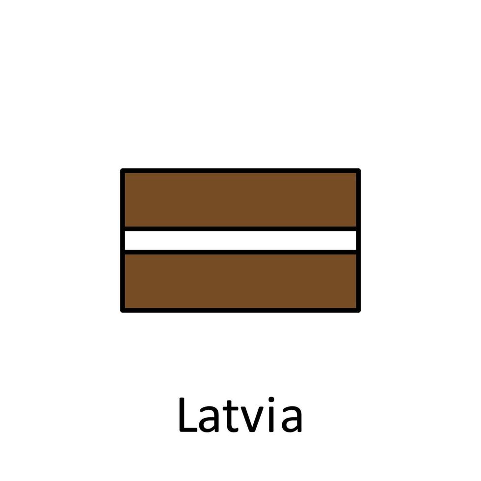 nacional bandera de Letonia en sencillo colores con nombre vector icono ilustración