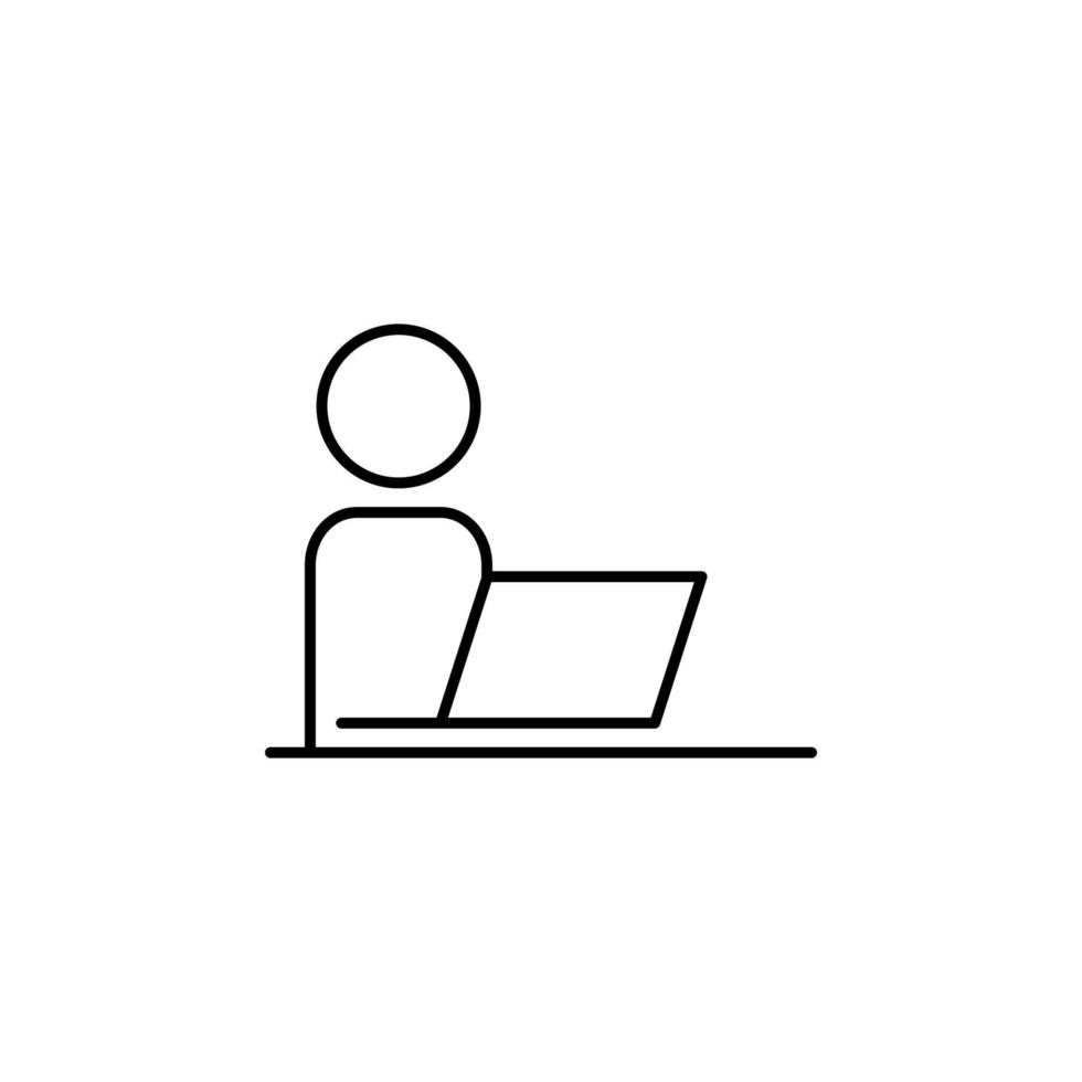 employee in the workplace line vector icon illustration