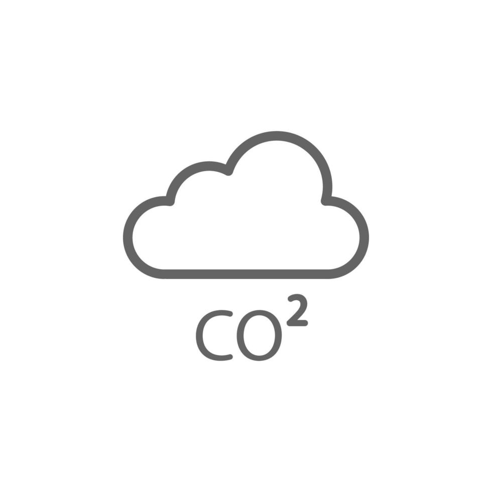 Co2, cloud line vector icon illustration