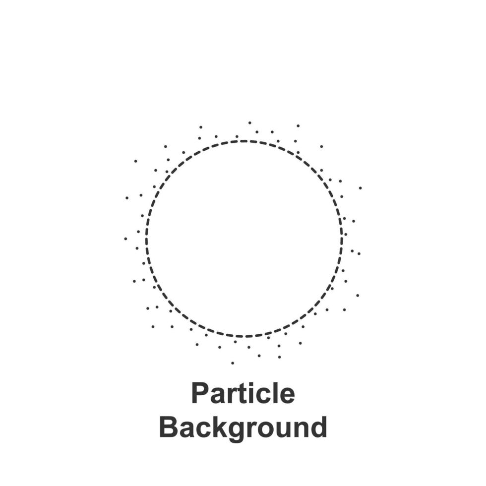 Particle round background, hand drawn in round vector icon illustration