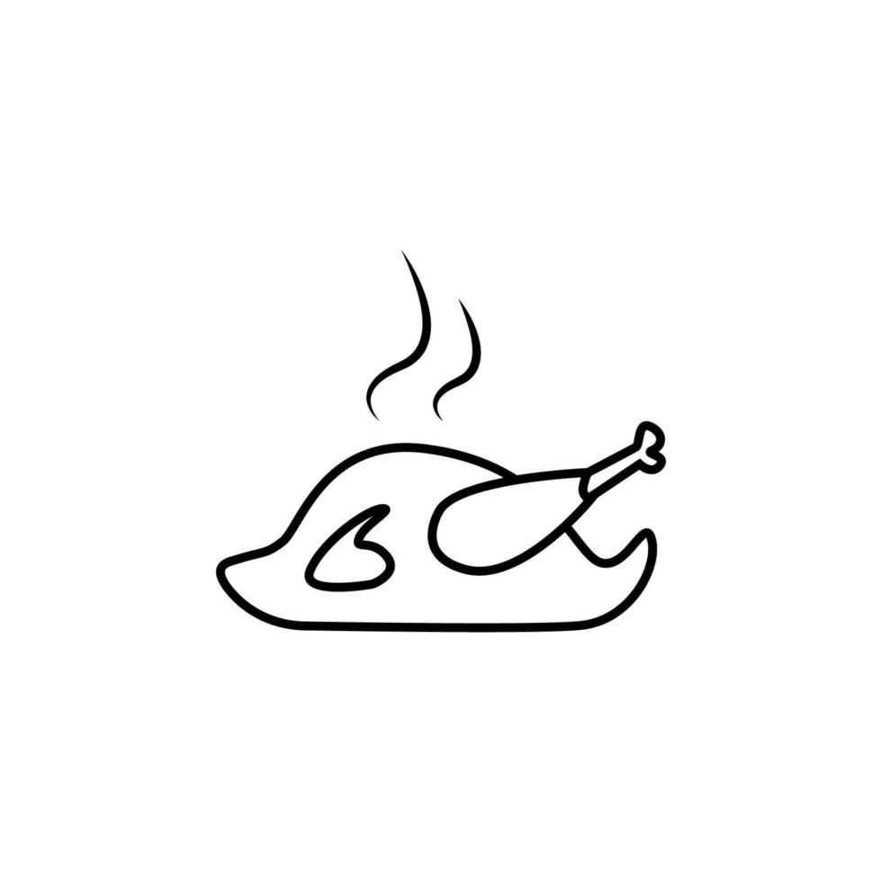roasted chicken vector icon illustration