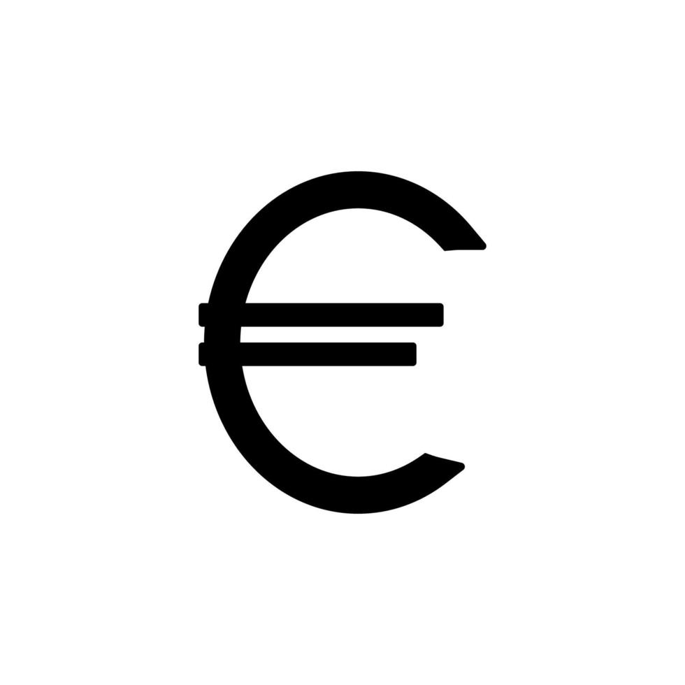 euro firmar vector icono ilustración