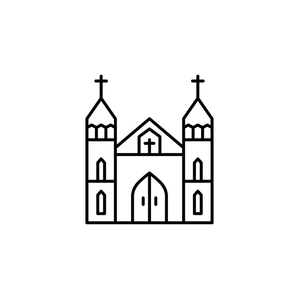 Patrick day, architecture, cathedral, catholic, Christian, church, religion vector icon illustration