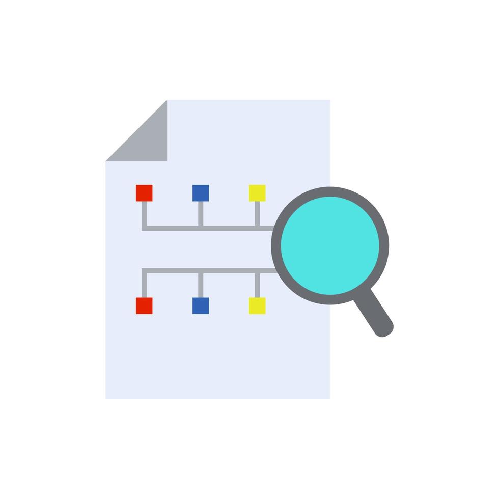 search in the structure of management colored vector icon illustration