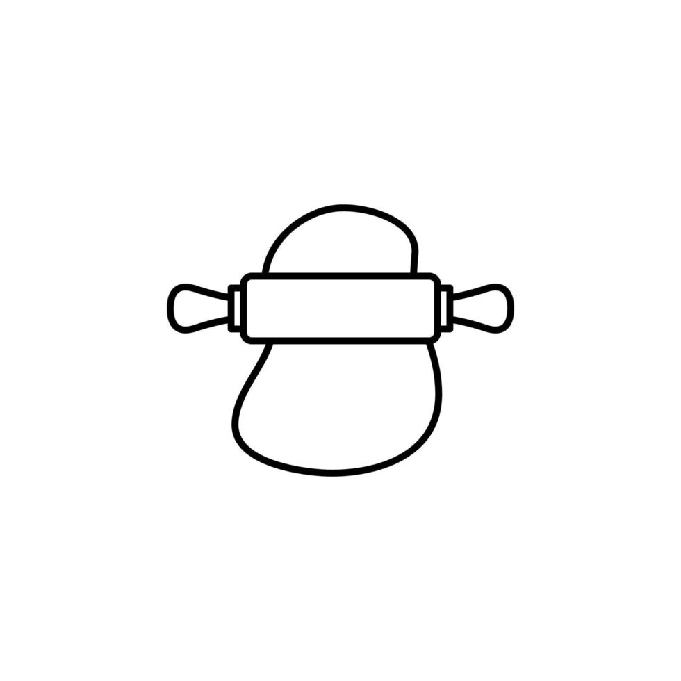 dough and rolling pin vector icon illustration
