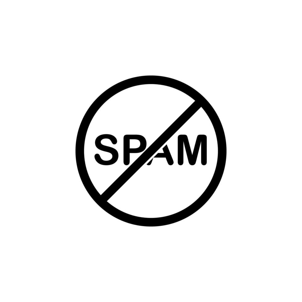 ban on spam vector icon illustration