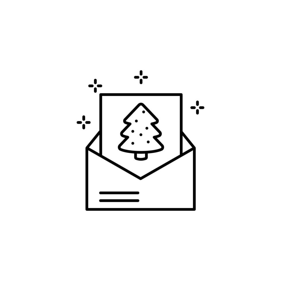 Letter, postcard, tree vector icon illustration