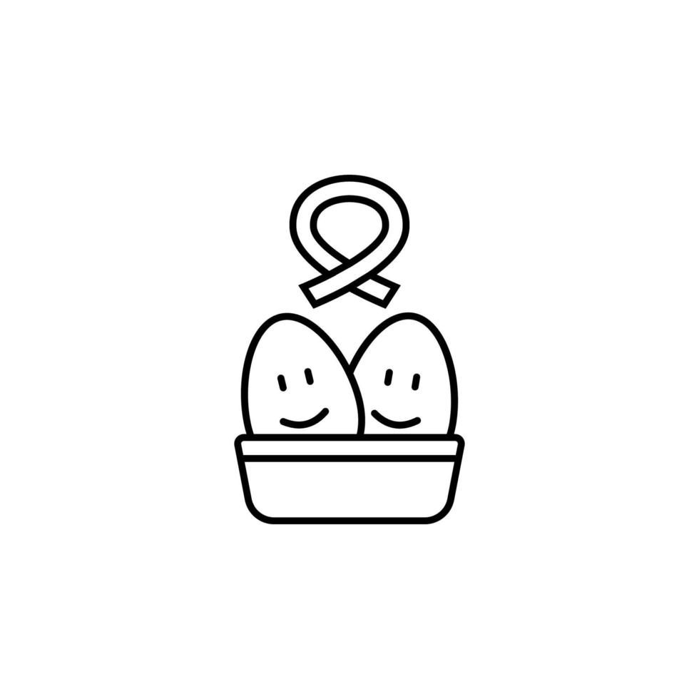 Eggs peace love cure smile vector icon illustration