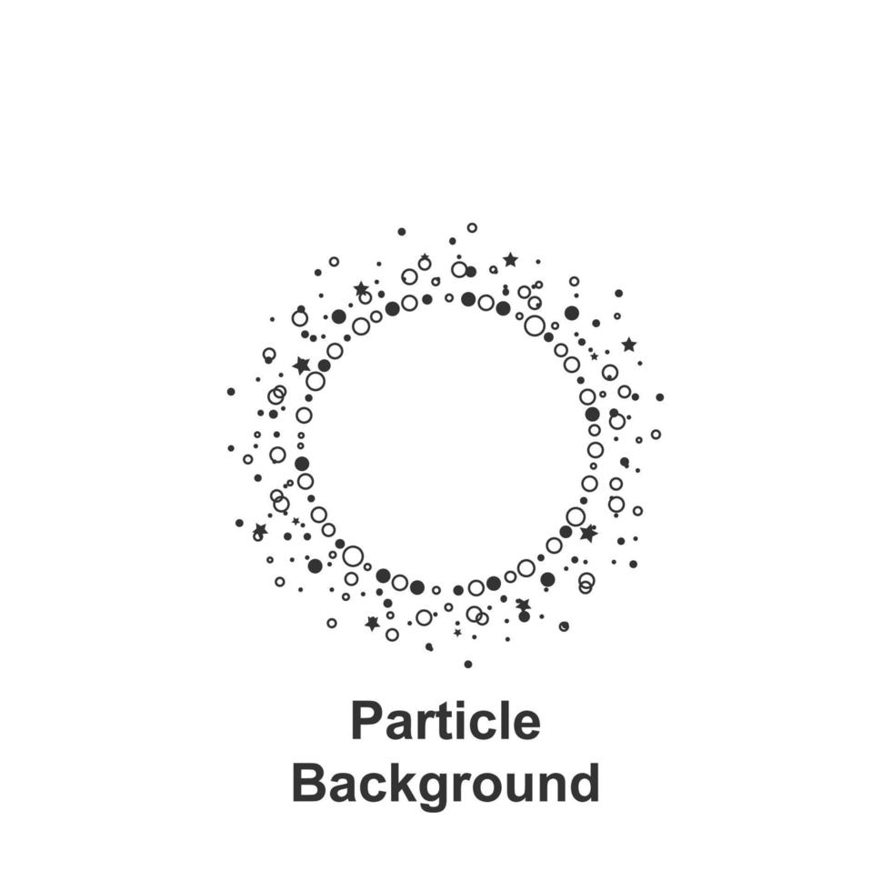 Particle round background, hand drawn in round vector icon illustration