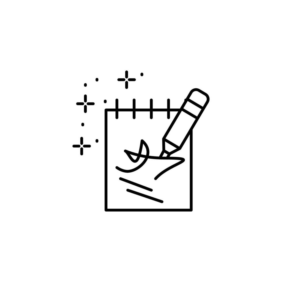 Notebook paper autograph vector icon illustration