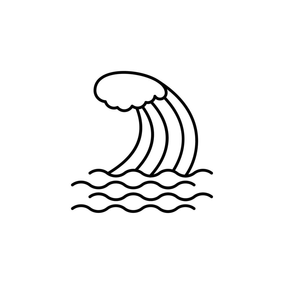 Sea, wave, tsunami vector icon illustration